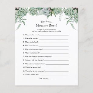 Succulent and Eucalyptus Who Knows Mommy Best