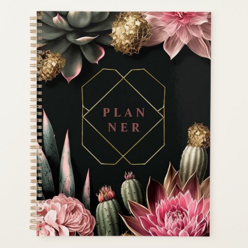 Succulent and flower background  planner