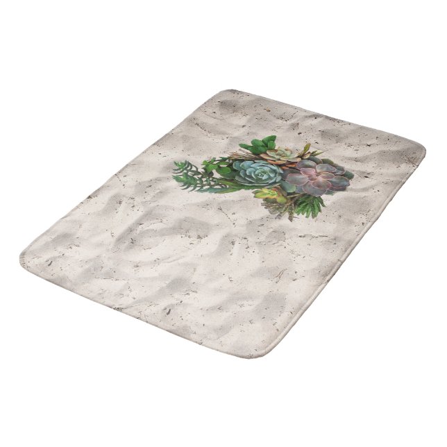 Succulent Art Bathroom Mat (Angled)
