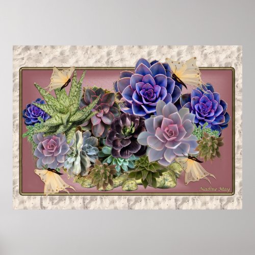 Succulent Art Poster