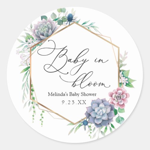 Succulent Baby in Bloom Plant Favor  Favor Tags
