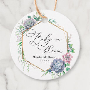 Succulent Baby in Bloom Plant Favor Tags