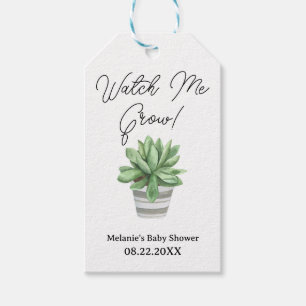 Succulent Baby Shower Gift Tag – “Watch Me Grow”
