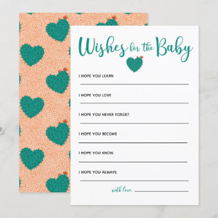 Succulent Baby Shower Wishes For Baby Invitation