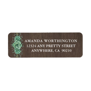 Succulent Baby's Breath Wedding Address Labels