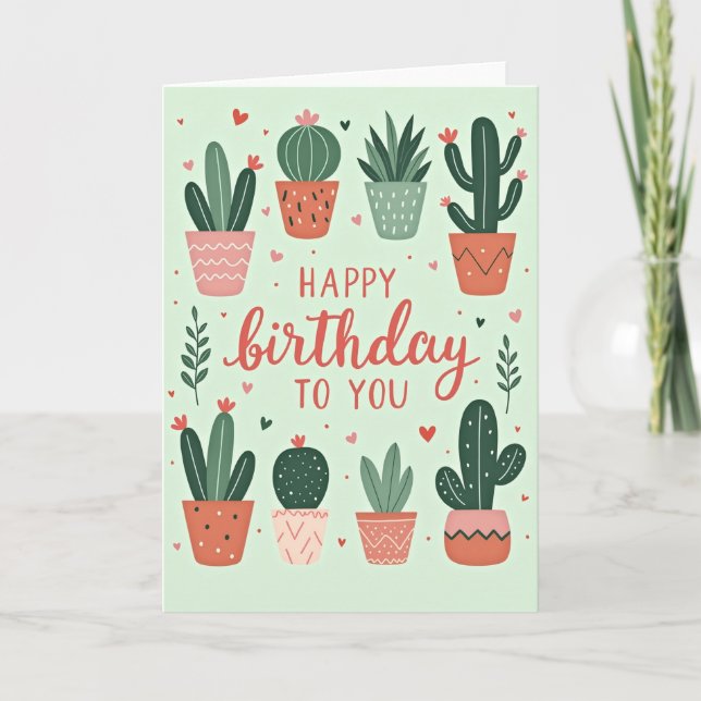 Succulent Birthday Card (Front)