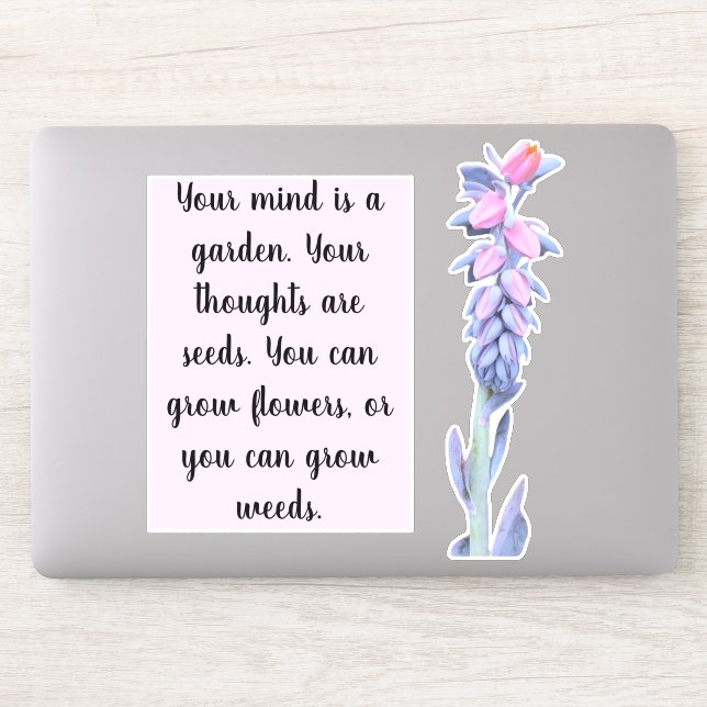 Succulent Bloom Flower Quote Sticker (Computer)
