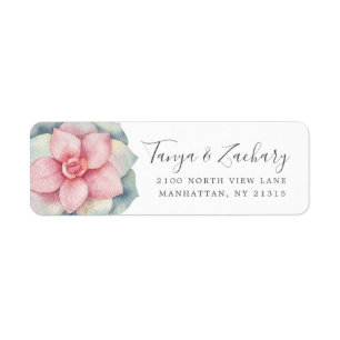 Succulent Bloom Return Address Label