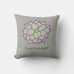 Succulent Bloom Throw Pillow