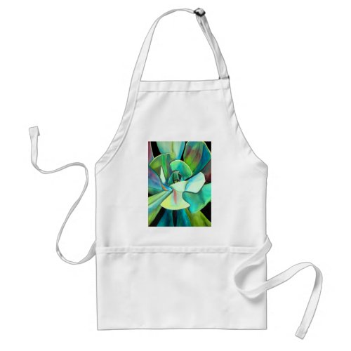 Succulent blue and green desert watercolour art adult apron