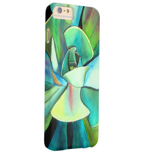 Succulent blue and green desert watercolour art barely there iPhone 6 plus case