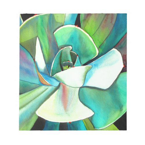 Succulent blue and green desert watercolour art notepad