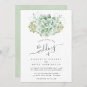 Succulent Botanical Green Bouquet Wedding Invitation (Front/Back)