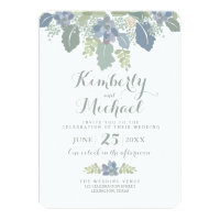 Succulent Bouquet Floral Wedding Invitation