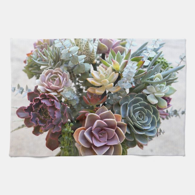 Succulent Bouquet Gift Towel (Horizontal)