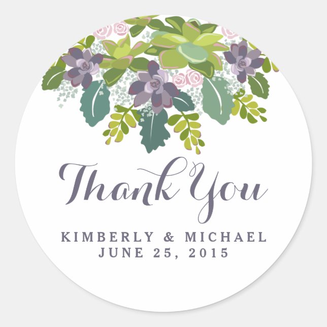 Succulent Bouquet II Floral Wedding Custom Sticker (Front)