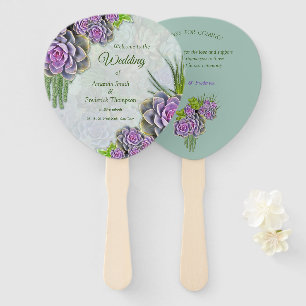 Succulent bouquets' for a garden wedding hand fan