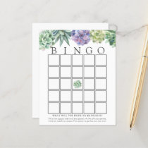 Succulent Bridal Bingo Game Card