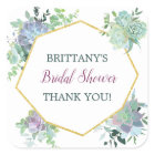 Succulent Bridal Shower Favor Sticker