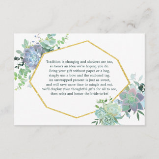 Succulent Bridal Shower Insert Card