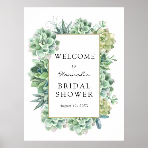 Succulent Bridal Shower Welcome Sign