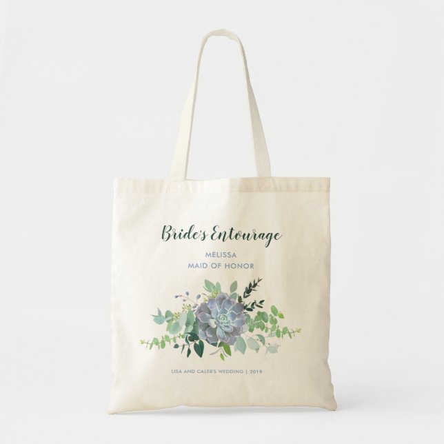 Succulent Bride’s Entourage Bag (Front)