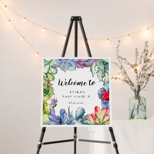 Succulent Cactus Baby Shower Welcome Sign