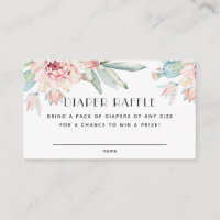 Succulent Cactus Diaper Raffle. Floral Baby Shower