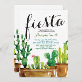 Succulent Cactus Fiesta Baby Shower Invitation (Front/Back)