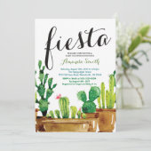 Succulent Cactus Fiesta Baby Shower Invitation (Standing Front)