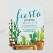Succulent Cactus Fiesta Baby Shower Invitation (Front/Back)