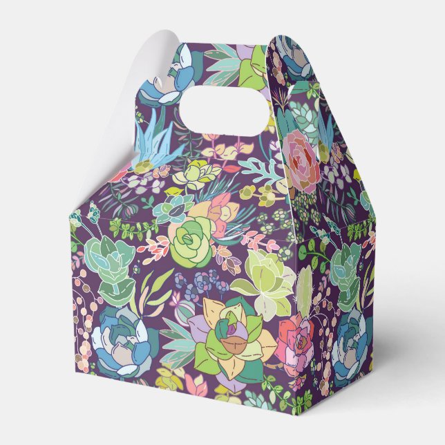 Succulent Cactus Gardening Favor Box (Front Side)