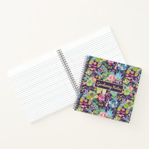 Succulent Cactus Gardening Spiral Notebook