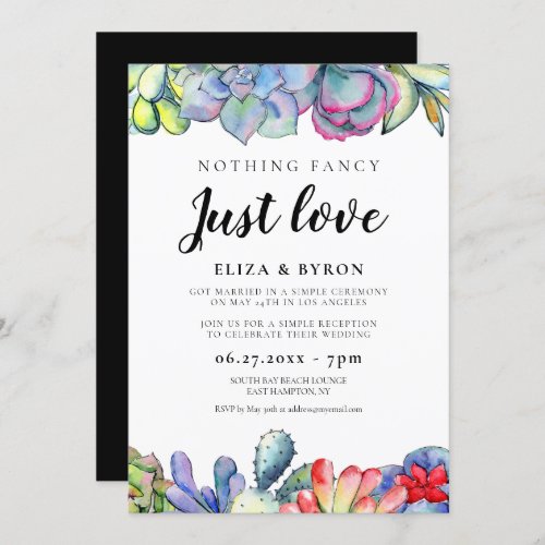 Succulent cactus Happily ever after party Invitation