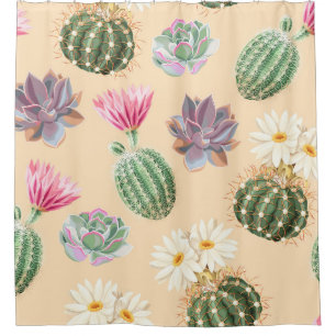Succulent Cactus: High Detail Pattern Shower Curtain