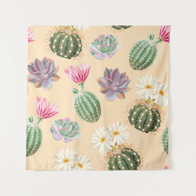 Succulent Cactus: High Detail Pattern Tapestry (Front)