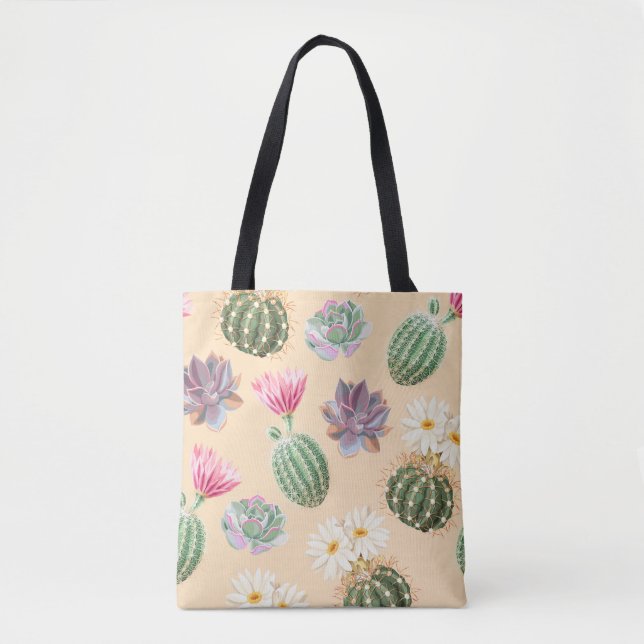 Succulent Cactus: High Detail Pattern Tote Bag (Front)