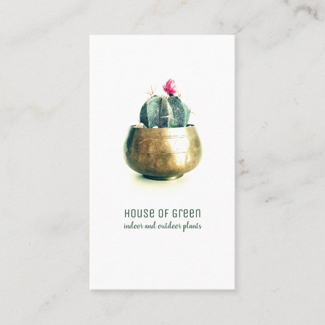 Succulent Cactus Plant Nursery Business Card (Front)