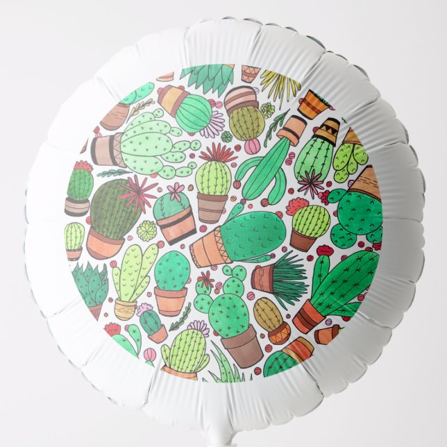 Succulent Cactus Potted Plants Green Cacti Garden Balloon (Front)