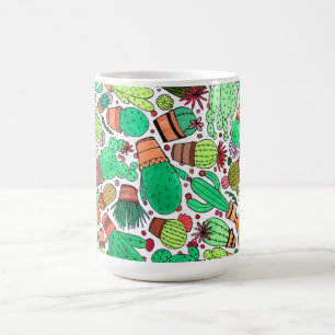Succulent Cactus Potted Plants Green Cacti Garden Coffee Mug