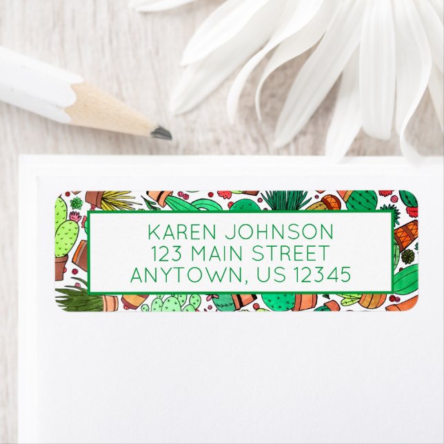 Succulent Cactus Potted Plants Green Cacti Garden Label (Insitu)