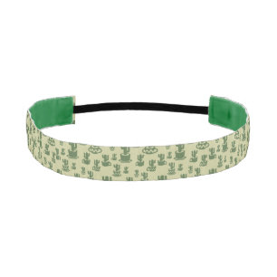 Succulent cactus silhouette in cups and pots athletic headband