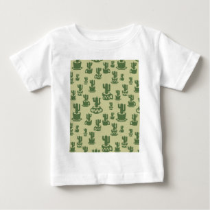 Succulent cactus silhouette in cups and pots  baby T-Shirt