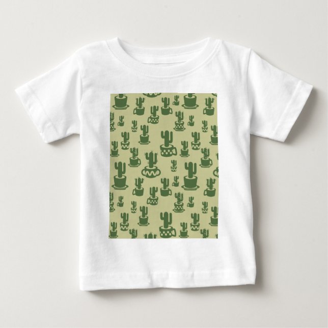 Succulent cactus silhouette in cups and pots  baby T-Shirt (Front)