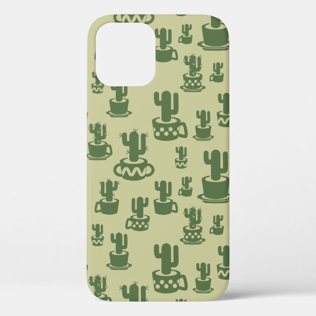 Succulent cactus silhouette in cups and pots  Case-Mate iPhone case (Back)