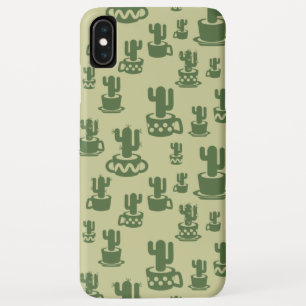 Succulent cactus silhouette in cups and pots  iPhone XS max case