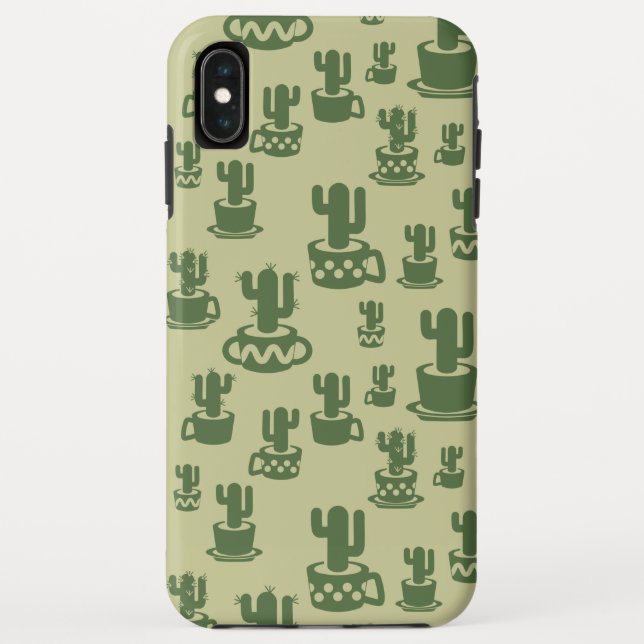 Succulent cactus silhouette in cups and pots  Case-Mate iPhone case (Back)