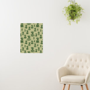 Succulent cactus silhouette in cups and pots foam board