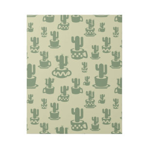 Succulent cactus silhouette in cups and pots gallery wrap