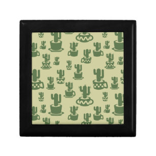 Succulent cactus silhouette in cups and pots gift box